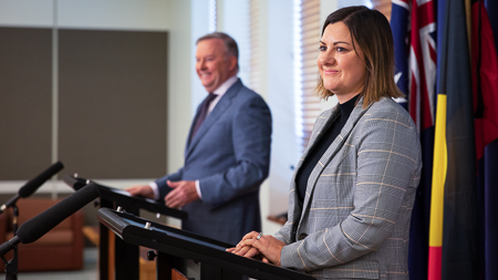 Kristy McBain with Anthony Albanese